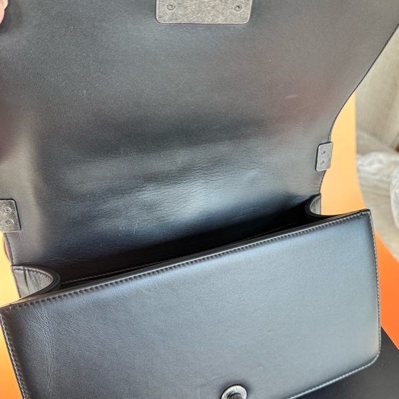 Chanel Black Quilted Leboy Bag , Lambskin leather Silver Accents.COA included - Picture 13 of 16